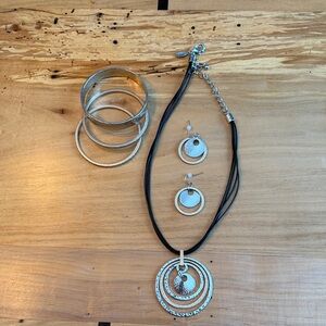 Chico’s Silver, Gold and Black Jewelry Set